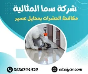 فريق عمل شركة مكافحة حشرات بمحايل عسير أثناء تأدية الخدمة
